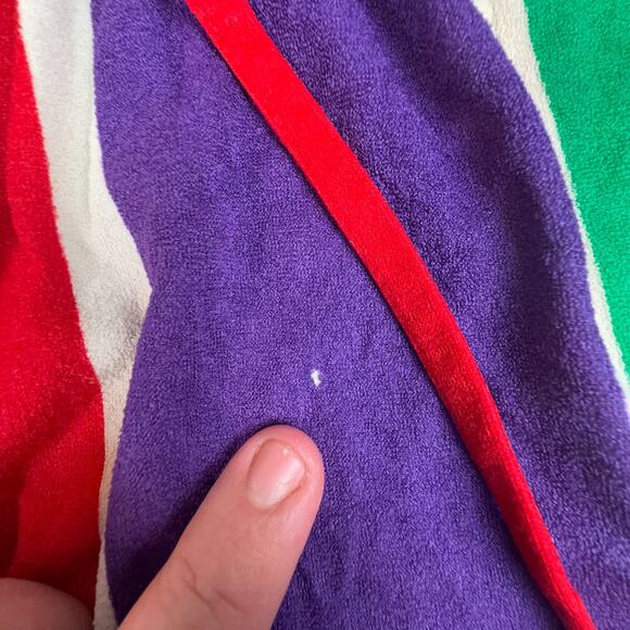 70s Keyloun Rainbow Stripe Lounge Kaftan Dress Talon Zip L - Picture 6 of 7